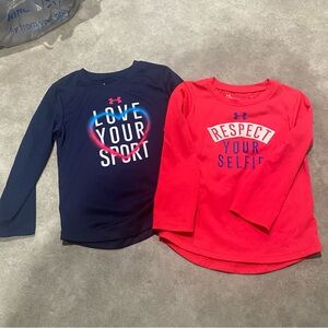 GirlsUnder Armour Kids Long Sleeve Tees - Blue and Pink Sz 3t